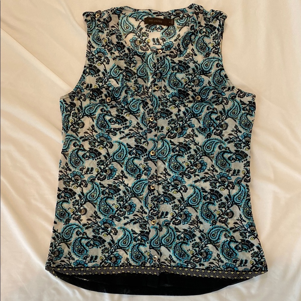 Blue and Black Blouse